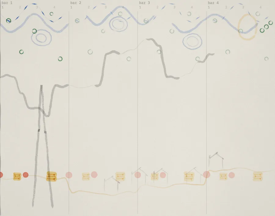 a painting of a starry night, turned into music